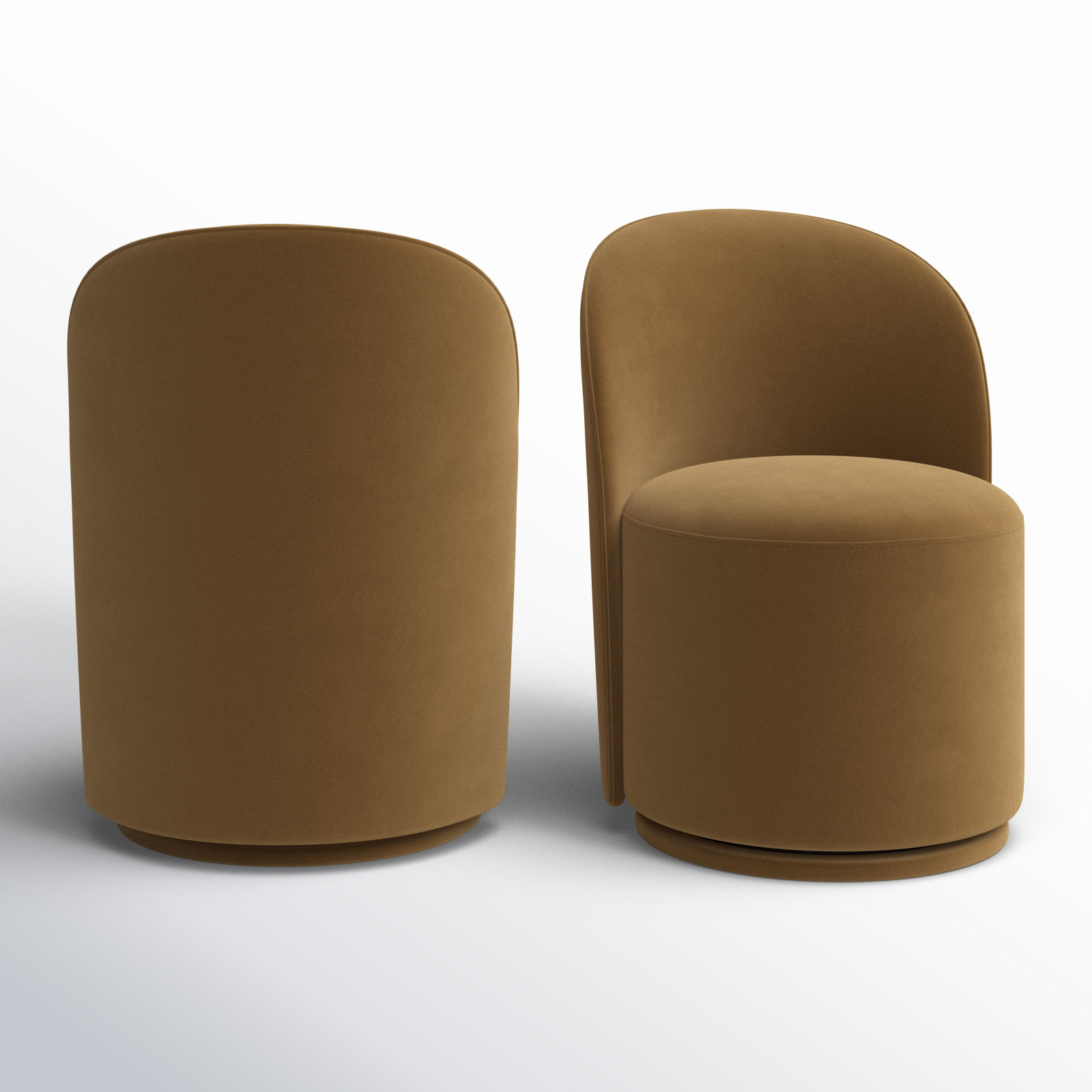 Sharlene Swivel Dining Chair, Soren Ochre Performance Velvet