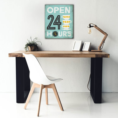 «Retro Diner Open 24 Hours» par Michael Mullan, art mural sur toile