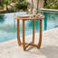 Table basse d'extérieur ronde en acacia