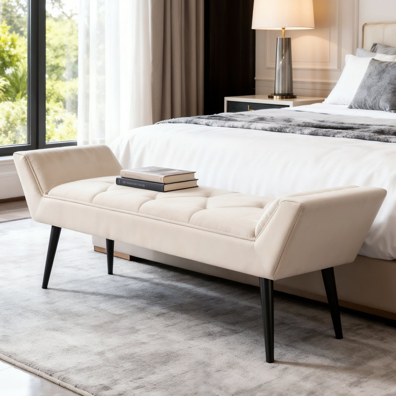 Grimsby Upholstered Bench, Beige