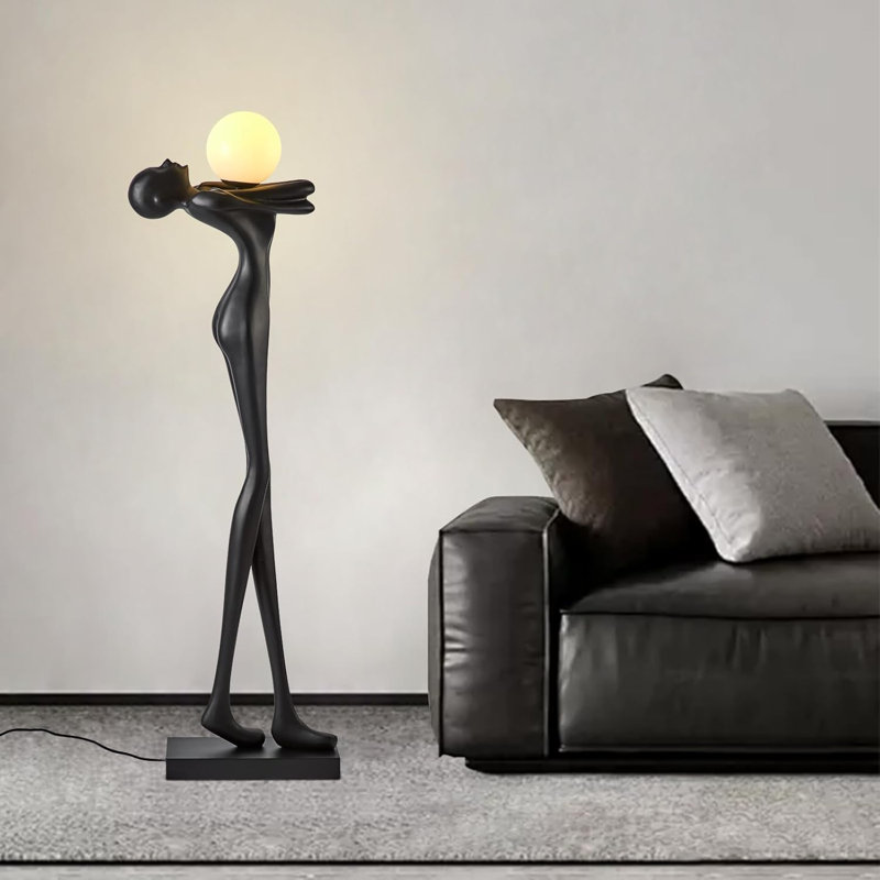 68.89 Inch Resin Human Unique Floor Lamp, Modern Art Novelty Standing Light for Home Decor, 68.89"