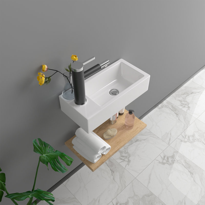 Lavabo de salle de bain mural 15 po Leceyo