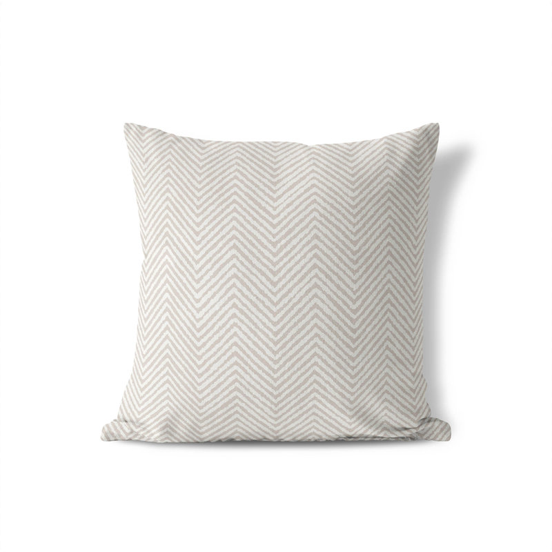 Coussin Chevron Groove, H 18 po x l 18 po, Taupe