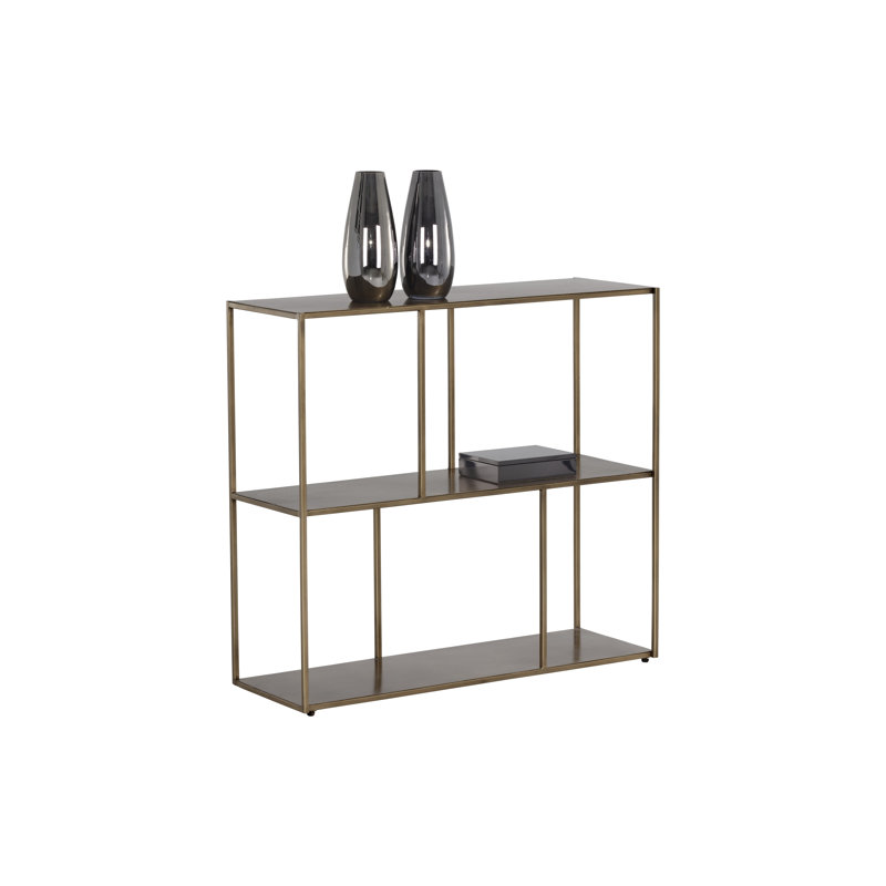 Eiffel Bookcase, Gold, (2 Shelves) 31" H x 34.75" W x 12" D