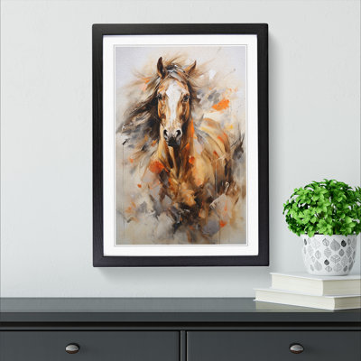 Horse Gestural Art - Framed Print