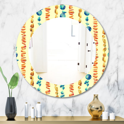 Beads From Natural Semiprecious Stones Bohemian and Eclectic Wall Mirror