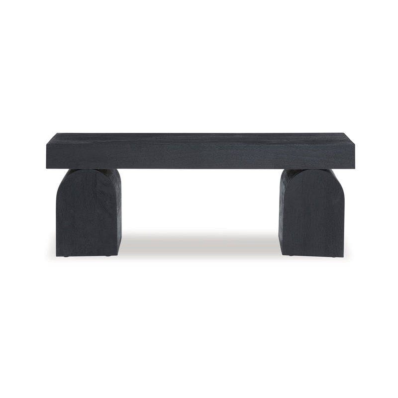 Banc d'appoint, 50 po, effet sablé surdimensionné, bois massif noir