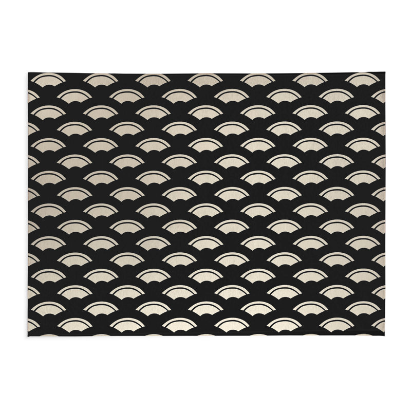 Tapis de cuisine japonais, Gris anthracite minuit, Rectangulaire 2 pi x 3 pi