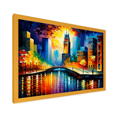 «Colorful Chicago Downtown», art mural sur toile Cityscapes