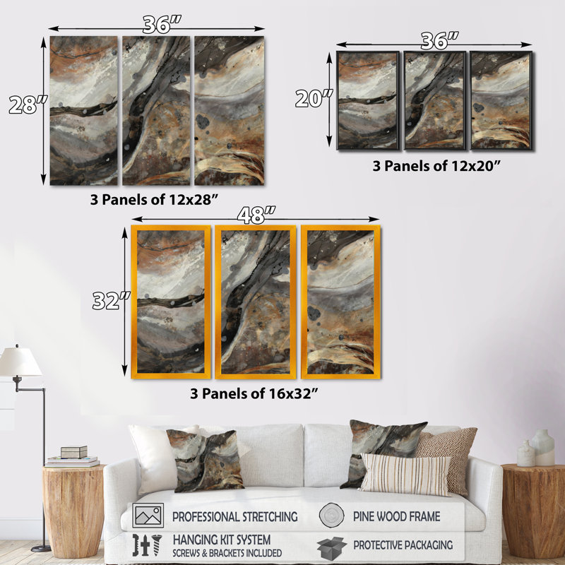 «Morning Effervescence II», ensemble d'art mural sur toile abstraite, H 28 po x l 36 po x P 1 po, Toile tendue