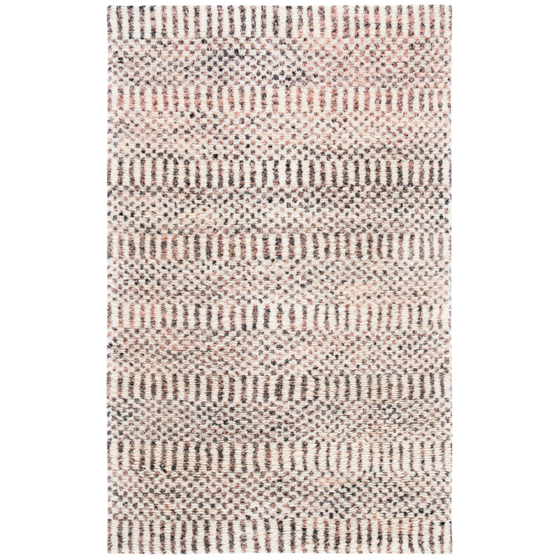 Tapis géométrique en laine / coton noué à la main Dodge, Rectangle 4 pi x 6 pi