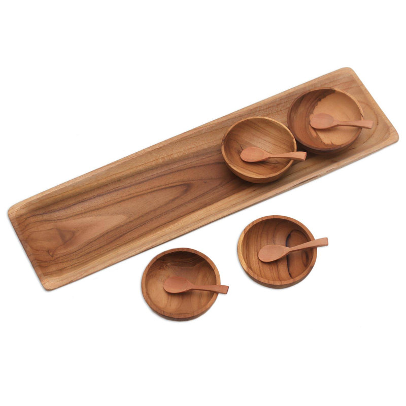 World Menagerie Belgrave Wood Condiment Server
