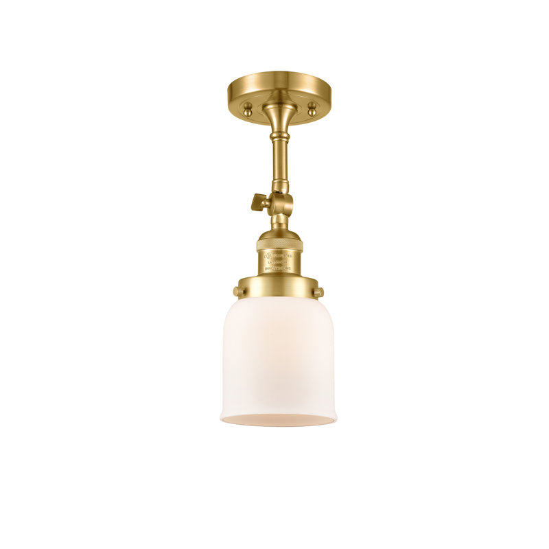 Applique murale 1 lumière 8 po Bell, Boîtier blanc mat, Or satiné, Ampoule non incluse