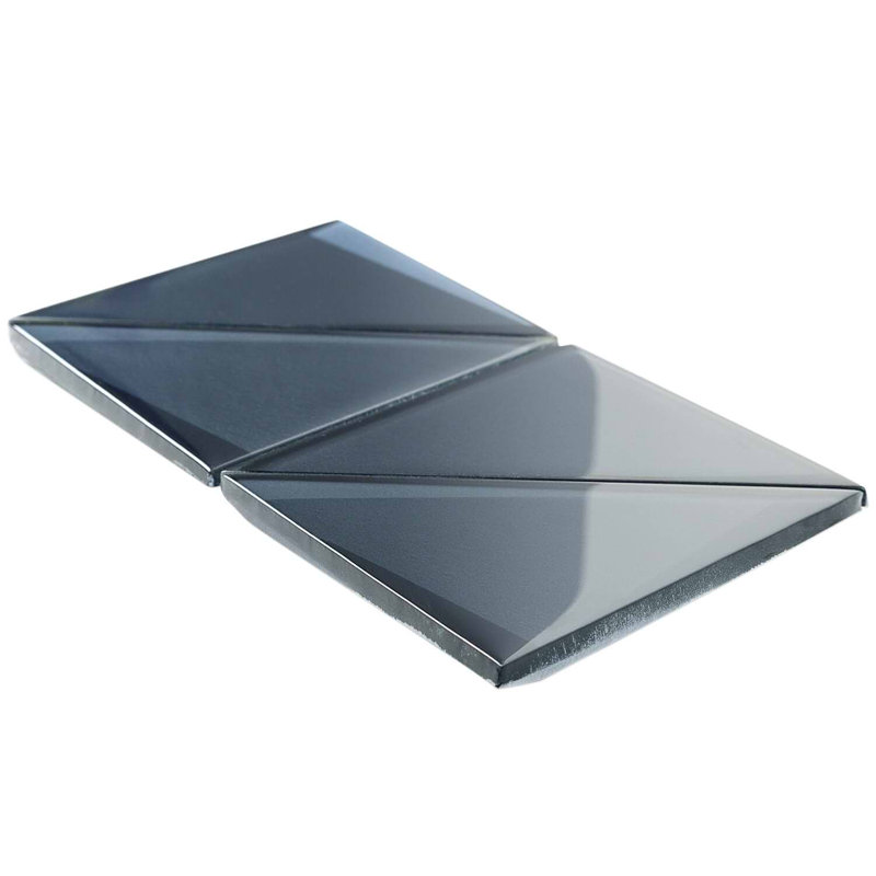 Remington 6” Triangle 3D Glass Mosaic Tile, Midnight Blue