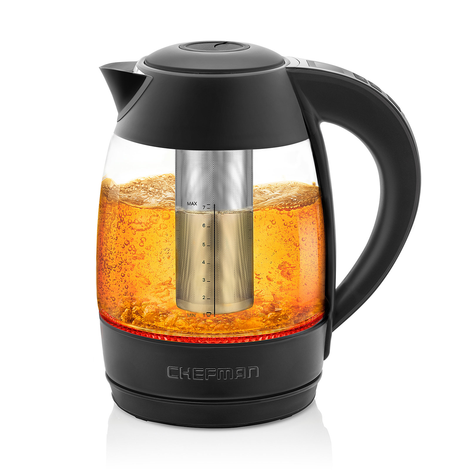 Cordless Glass Chefman Electric Kettle CHEFMAN Stainless Steel