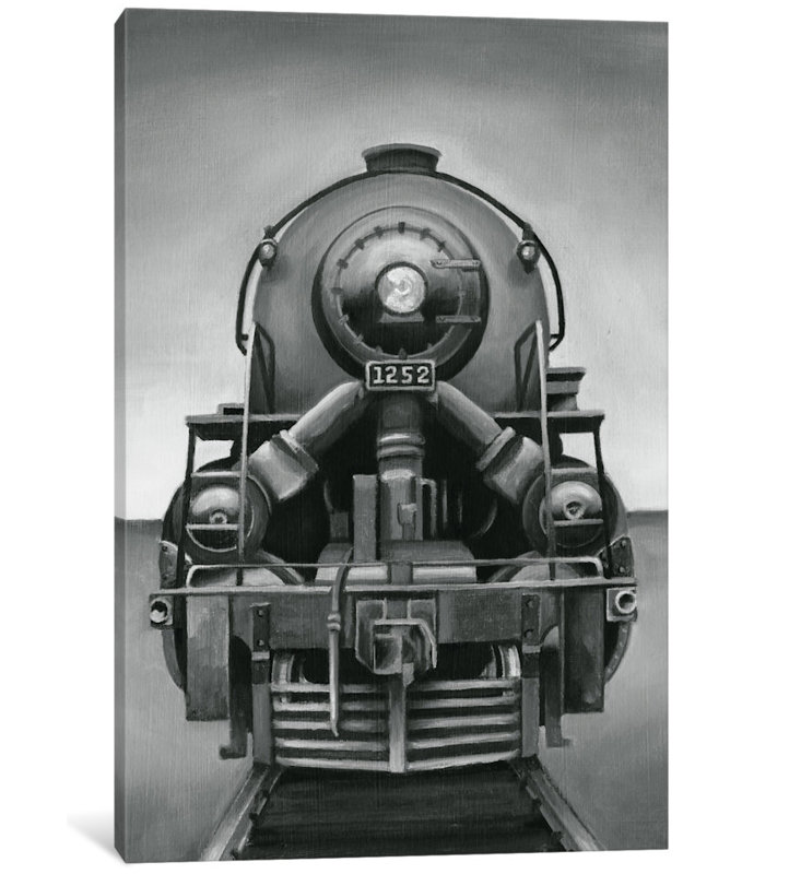 « rétro train », reproduction d’impression sur toile, H 18 po x l 12 po x P 1,5 po