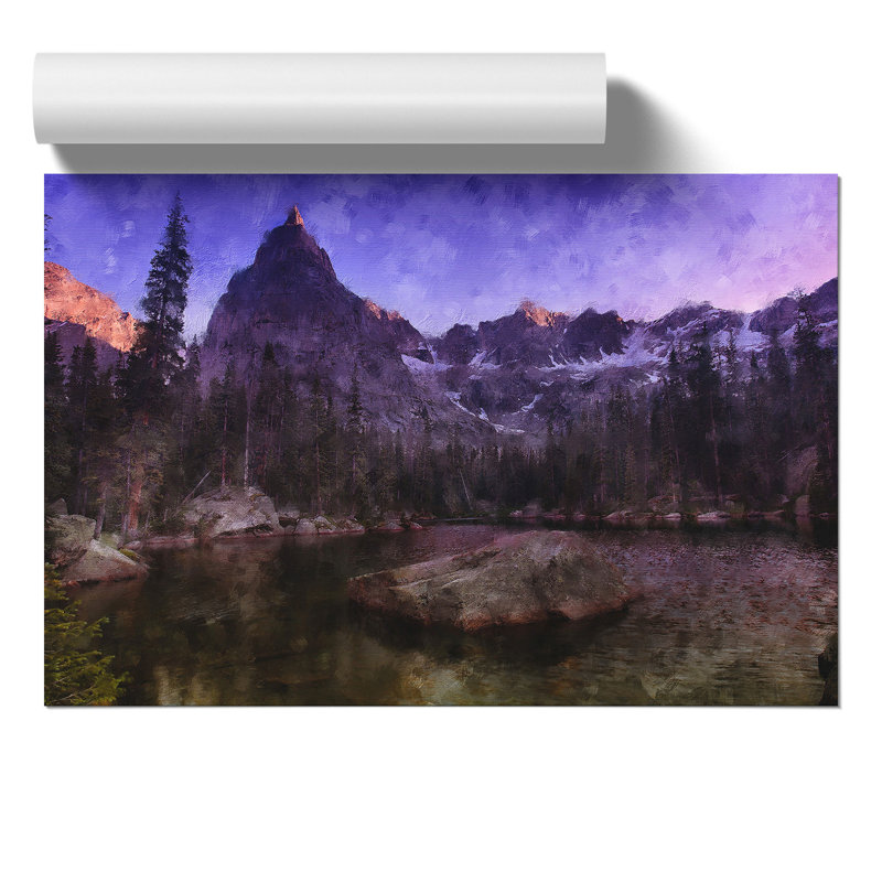 Eagle Peak Mountain Painting - Frameless Print, 30cm H x 42cm W x 0.1cm D