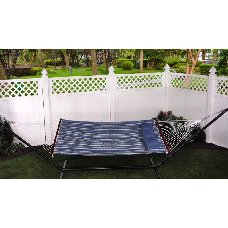 Hamac de camping double matelassé Calla, Bleu / Noir