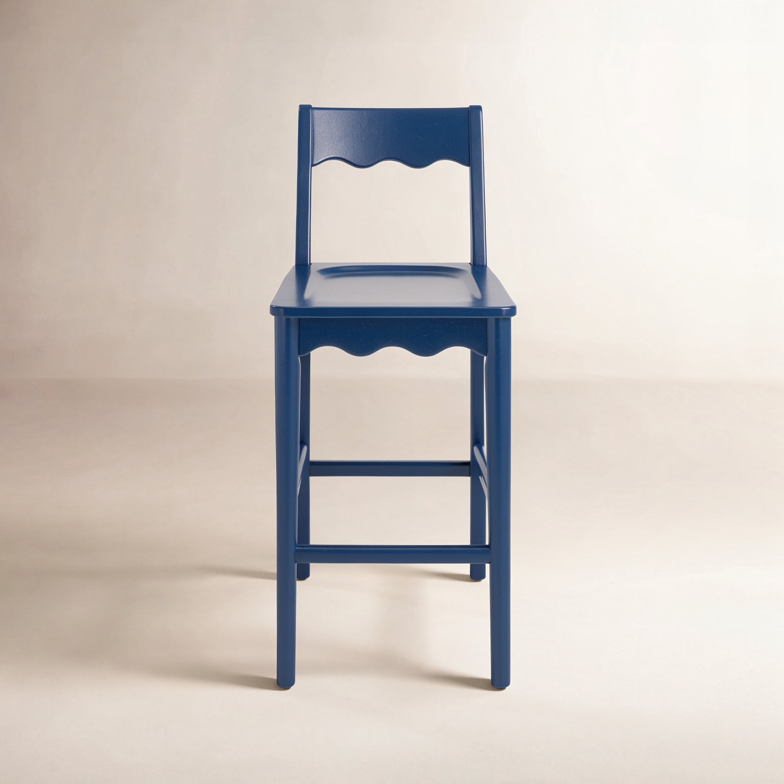 Rosetty Scallop Counter Stool, Navy