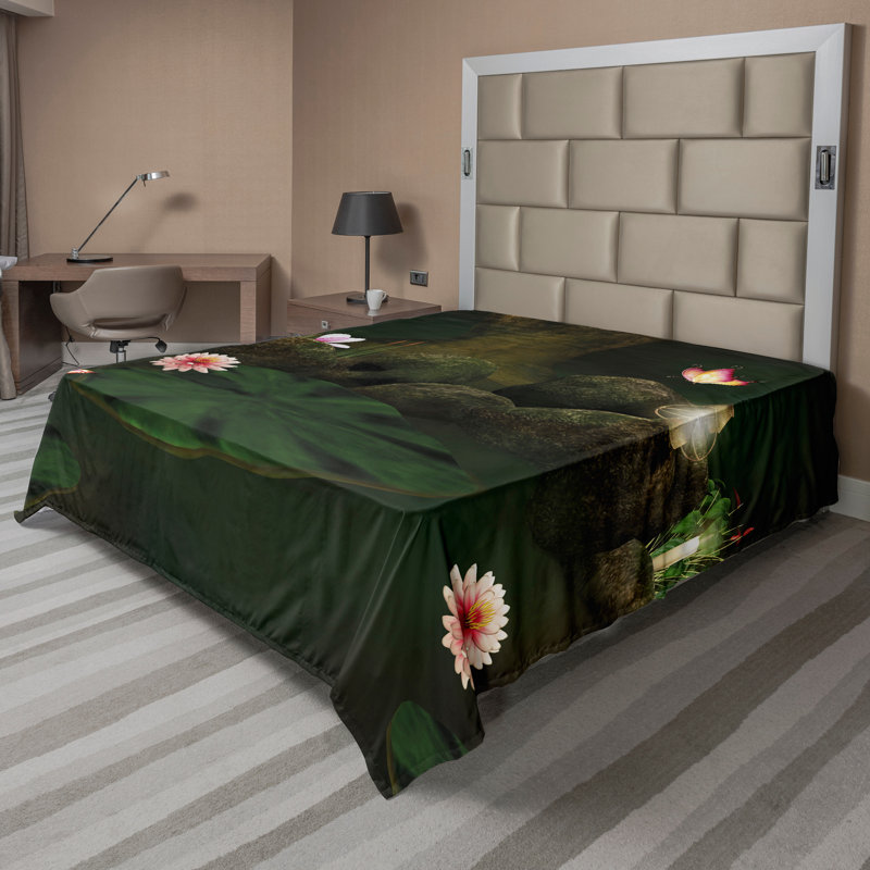 Drap plat Ambesonne Peace, Drap plat pour très grand lit californien