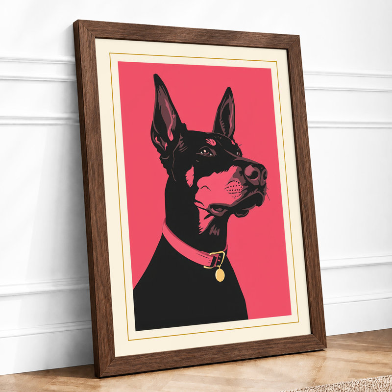 Dog in Silhouette Modern - Framed Print, Walnut, A1 - 84.1 x 59.4 cm