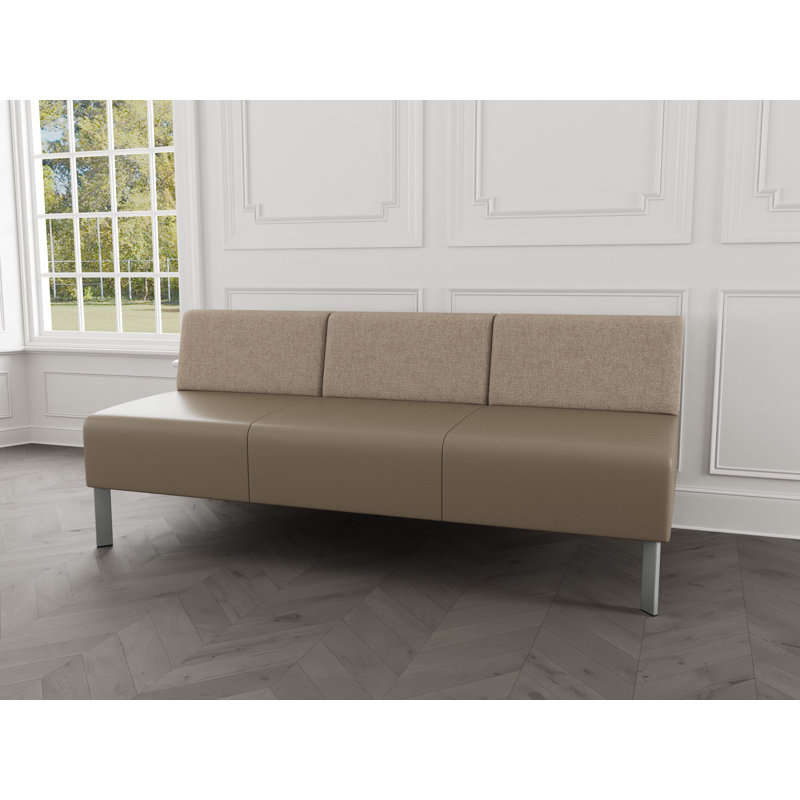 Canapé sans accoudoirs Luxe Lounge, Acier argent, Archétype limon / Modena Farro