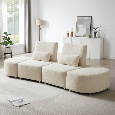 Upholstery Sofa With Two Ottomans