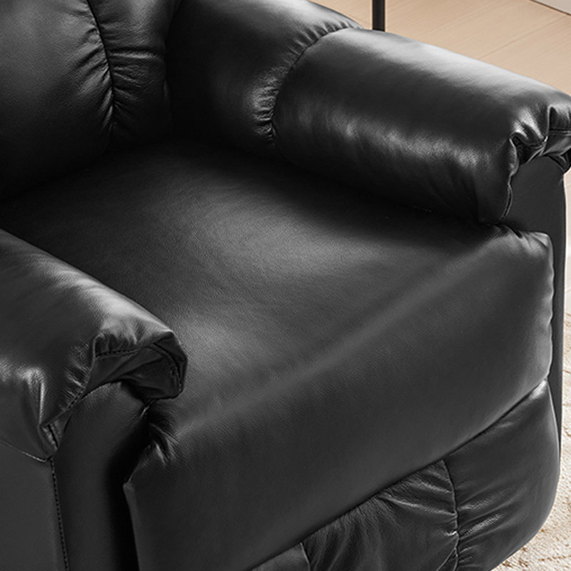 Faux Leather 360° Swivel Adjustable Recliner, Black