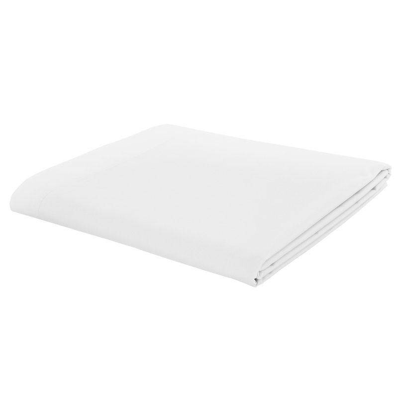 Easy Iron Percale Flat Sheet, Super King (6'), White
