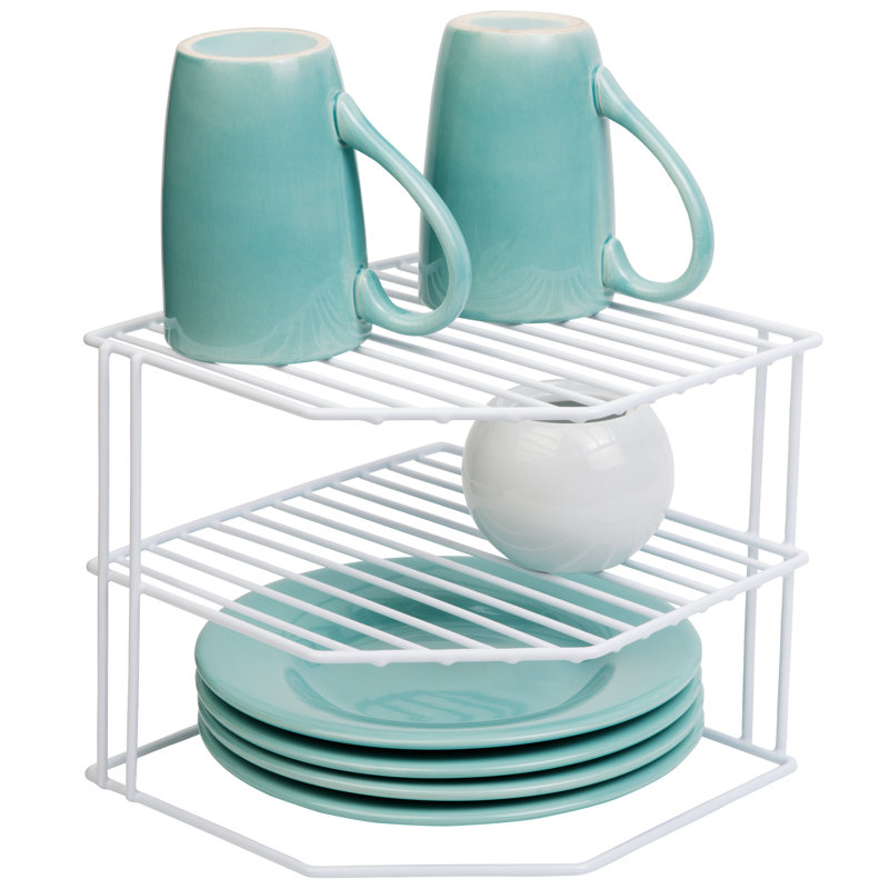 White 3-Tier Kitchen Corner Shelf Rack with PE Finish