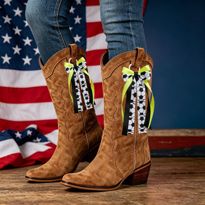 2Pcs Cowboy Boot Bows Boot Tassel Accessories Cowgirls Boot Decor For Wedding Music Festival Outfit