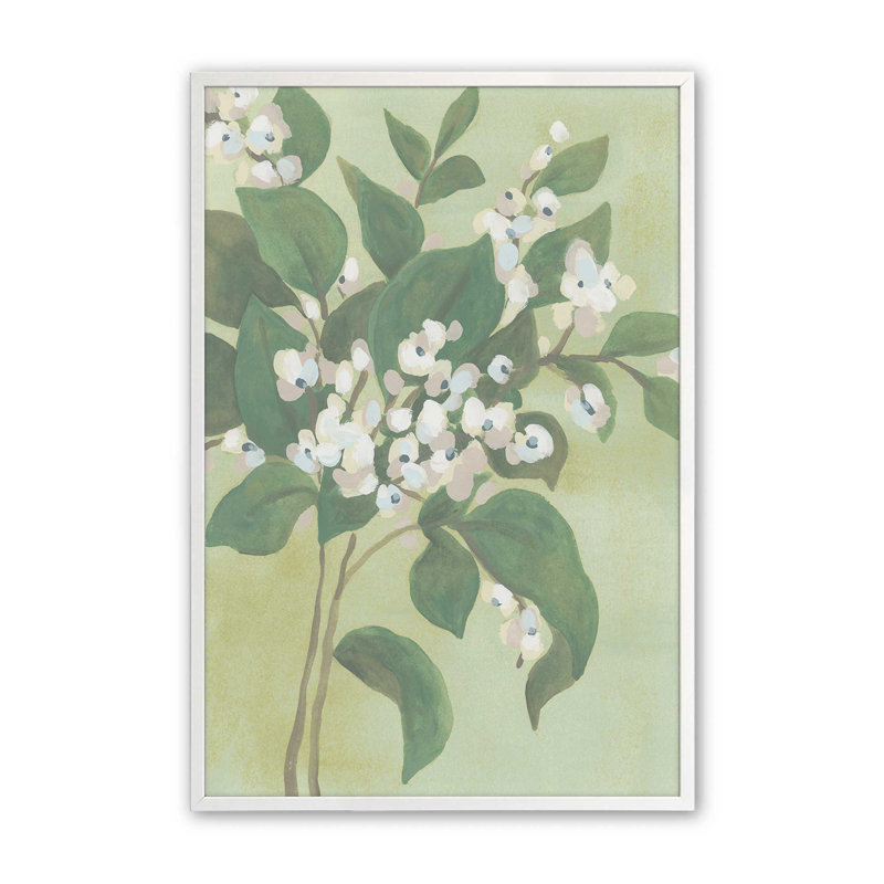 Verdant Branch Blossoms I by June Erica Vess Canvas Art Print, H 48 po x l 32 po, Open Corner Framed Print without Mat Paper