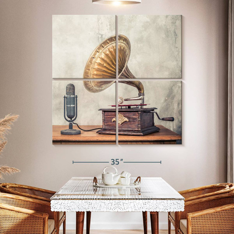 Abarca Mic And Gramophone, 50" H x 50" W