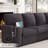 3 - Piece Upholstered Sectional Sofa, Storage Couch, With USB Charging Station
