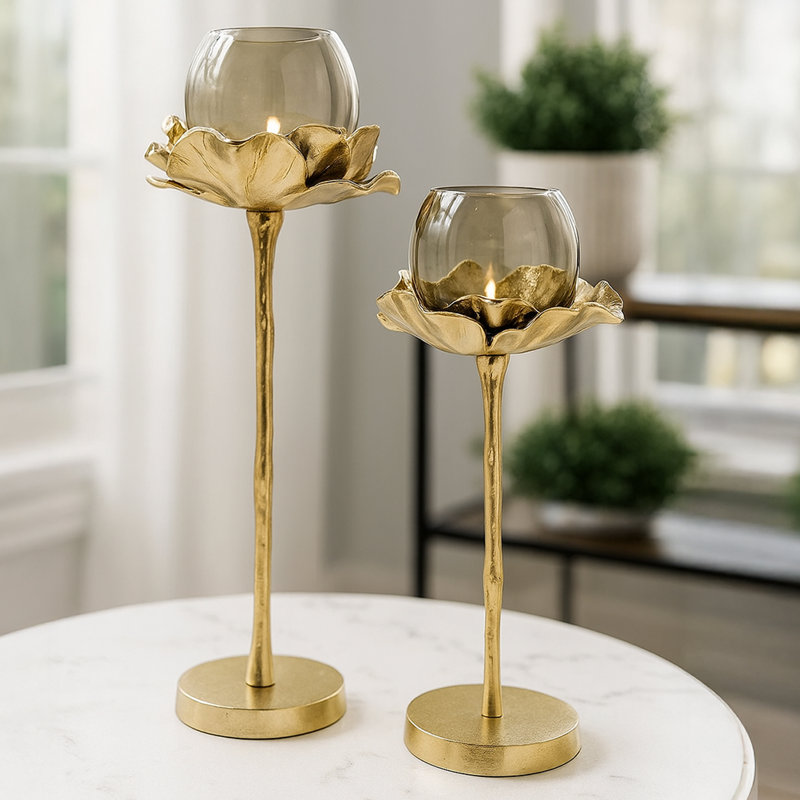 18'' H Candelabra Handmade Aluminum Candle Holders