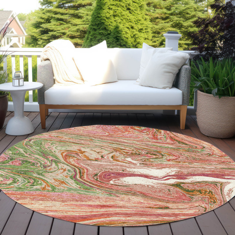  Machine Washable Indoor/Outdoor Chayden ACN1061 Rug, Round 8'