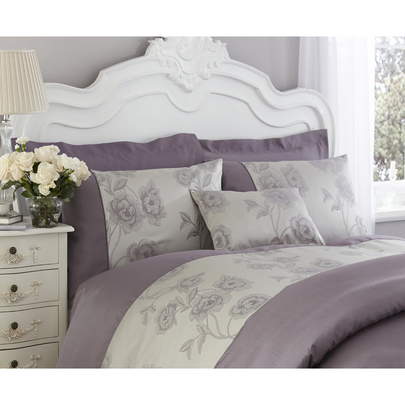 Delao Pillowcase - Set of 2, Slate Grey / Light Plum