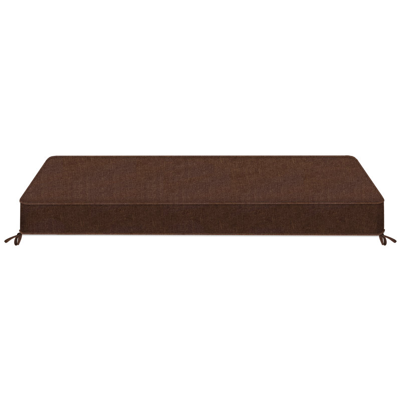 4'' H Customizable Bench Cushion For Indoor/Outdoor Furniture/Chair/Window Seat, Premium 75D High-Resilience Foam, Coffee