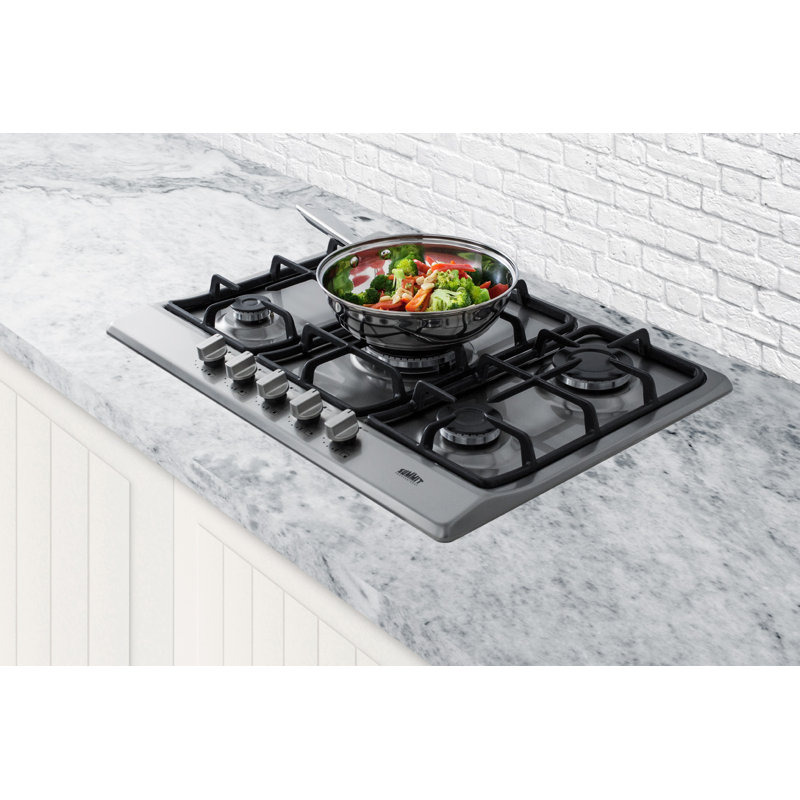 Summit Appliance 24" Gas 5 Burner Cooktop, Stainless Steel