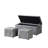 3 Piece Rectangular Short Velvet Storage Ottoman Set, Light Gray | Gift Idea