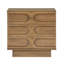 Armoire moderne en bois à 3 tiroirs avec design sculpté artisanal