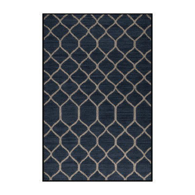 Machine Washable Trellis Gray Area Rug