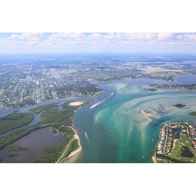 Vue aérienne de la côte sud-est de la Floride par Crystal Bolin, H 32 po x l 48 po