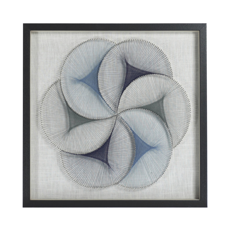 Abstract Blue String Art Shadow Box Wall Decor