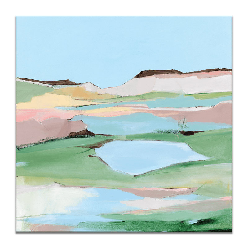 Lakeside by Brenda Meynell - Painting, 76cm H x 76cm W x 5cm D, Wrapped Canvas