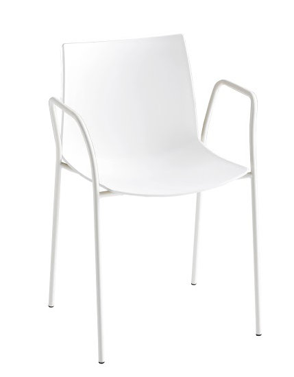 Chaise d'invité à 4 pieds Kanvas, Blanc