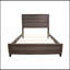Grand lit contemporain en bois gris