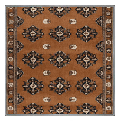 Machine Washable Persian Brown Area Rug
