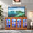 Antique Sideboard With 4 Glass Doors, Adjustable Shelves, Metal Handles And Led Light Strip-1359062305