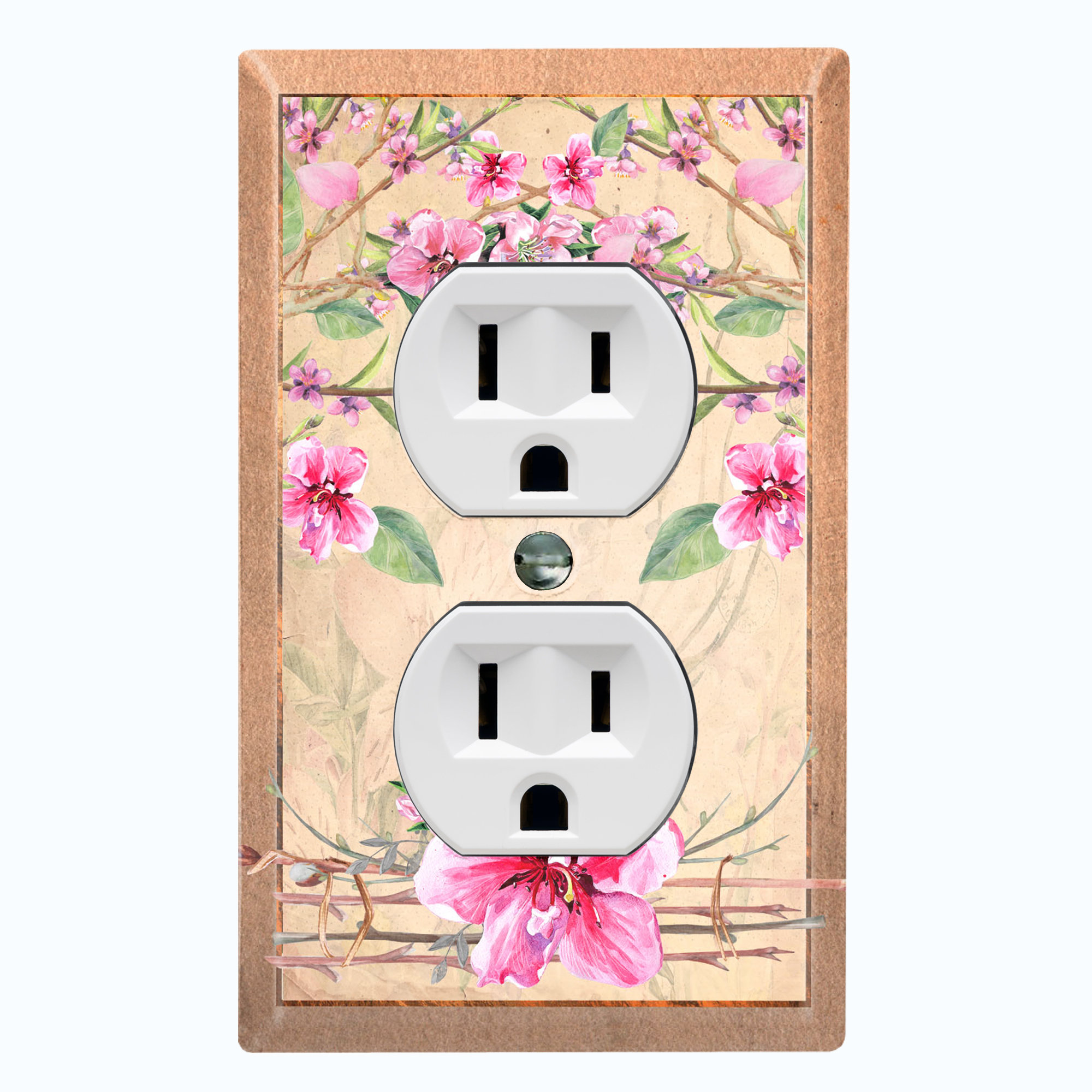 WorldAcc Vintage Flower 1-Gang Duplex Outlet Wall Plate | Wayfair